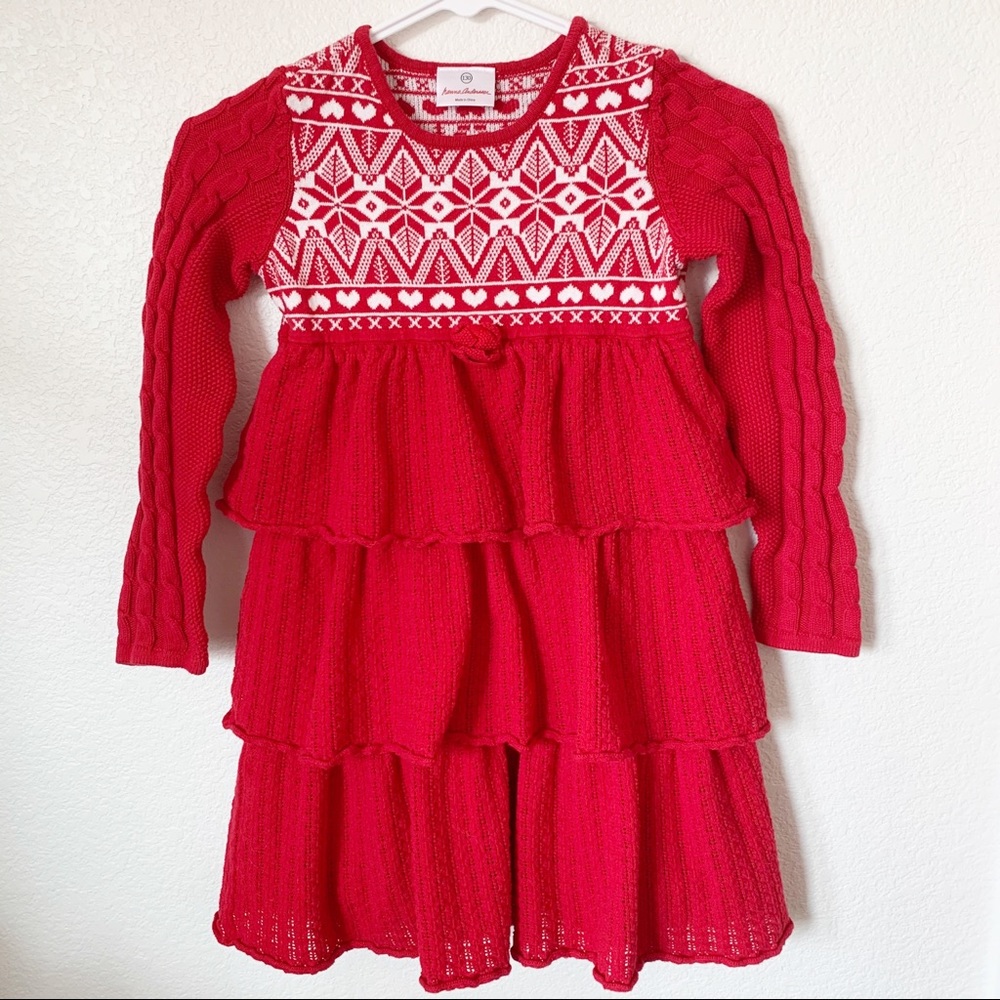 Hanna Andersson Fair Isle Red  Sweater Dress
